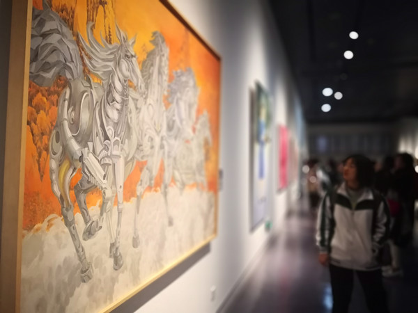 郑州市第106中学美术教师作品展在河南美术馆举办